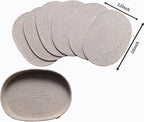 Placemats Set of 6 Oval – Woven Boho Farmhouse Table Mats for Dining Table for 6, Kitchen Decor, Washable and Handmade Rustic Table Accessories (16 * 12, Taupe Mix)
