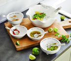 Mud Pie 4851076 Guacamole Serving Dish Set, White