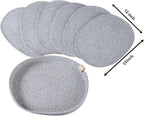 Placemats Set of 6 Oval – Woven Boho Farmhouse Table Mats for Dining Table for 6, Kitchen Decor, Washable and Handmade Rustic Table Accessories (Oval, Gray Mixed)