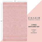 Chakir Turkish Linens, 100% Cotton Premium Quality Turkish Bath Sheets (35''x70'' Large Bath Sheet Towels - Pink)