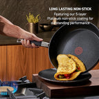 T-Fal Stone Force Platinum Non Stick Saucepan w/Lid 3 Quart, Oven Broiler Safe 400°F, Multipurpose Sauce Pan, Handy Small Pot, Cookware, Kitchen, Pots and Pans, Dishwasher Safe, Black