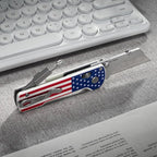 OKNIFE U1 Pro Multitool Folding Utility Knife with Folding Screwdriver, Quick Change Blade Utility Knife, Rail Lock & Pocket Clip for Men Women (Stars&Stripes)