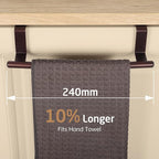 KES Over The Cabinet Towel Holder Fit 1" Thick, Kitchen Towel Holder for Cabinet, Over The Door Towel Bar with Extended Hooks, Brown 2 Pack, KTH500S26-OB-P2