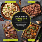 Universal (6.3 Qt/6 Liter) Silver Express Pressure Cooker + Extra Glass Lid, (15 PSI/100 kPa) with Easy Opening System, Ultra Safe Stainless Steel Pressure Cooker