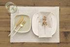 Solino Home Linen Placemats Set of 6 - Light Natural Placemats 14 x 19 Inch - 100% Pure Linen Table Mats for Holiday, New Year - Athena