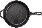 Lodge 8 Inch Pre-Seasoned Cast Iron Stamped Skillet - Signature Teardrop Handle - Use in the Oven, on the Stove, on the Grill, or Over a Campfire - Deer
