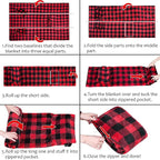 Tirrinia Travel Blanket Pillow - Wearable Airplane Blanket with Feet Pockets for Long Flights, Airplane Accessories Blanket Robe for Women and Men, Gift for Her