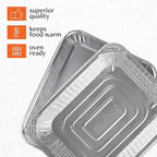 PLASTICPRO Disposable 9 x 13 Aluminum Foil Pans With Lids Half Size Deep Steam Table Bakeware - Cookware Perfect for Baking Cakes, Bread, Meatloaf, Lasagna Pack of 50 Pans & 50 Lids