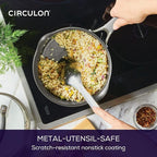 Circulon A1 Series w/ ScratchDefense Nonstick Induction Straining Sauce Pan with Lid, 3-Quart, Saucepan with Pour Spout, Graphite