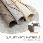 13" Round Placemats Set of 4, Reversible Faux Leather Heat Resistant Table Mats, Waterproof Oilproof Wipeable Table Protective Placemats for Vinyl, Washable for Indoor & Outdoor Use (4, Dark Coffee)