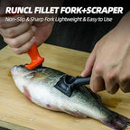 RUNCL Fishing Fillet Knife Combo Set, Fishing Tools Kit With 7" Fillet Knife, Fillet Fork, Knife Sharpener and Fish Scaler Remover, 4 Pieces fishing Kit Tool, Perfect for Fresh or Saltwater