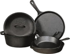 Lodge Cast Iron Dutch Oven - Loop Handle Cooking Vessel - Even Heat Retention - Oven-Safe, Versatile Pot - 2 Quart