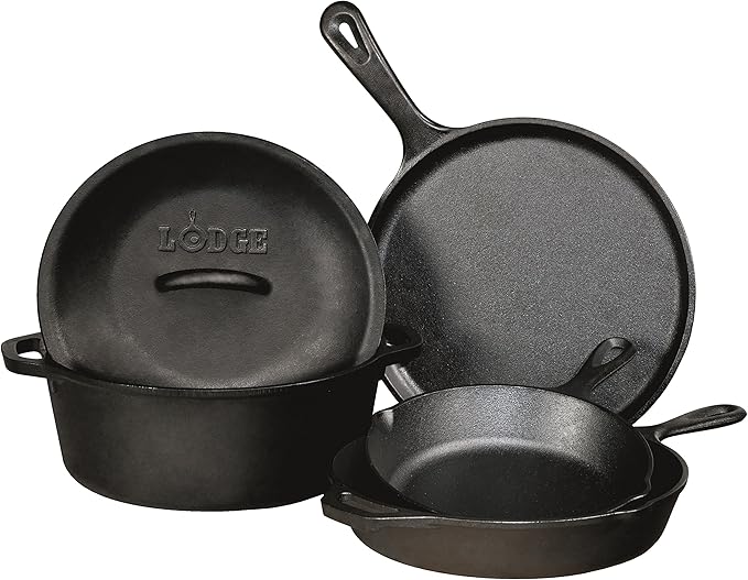 Lodge Cast Iron Dutch Oven - Loop Handle Cooking Vessel - Even Heat Retention - Oven-Safe, Versatile Pot - 2 Quart