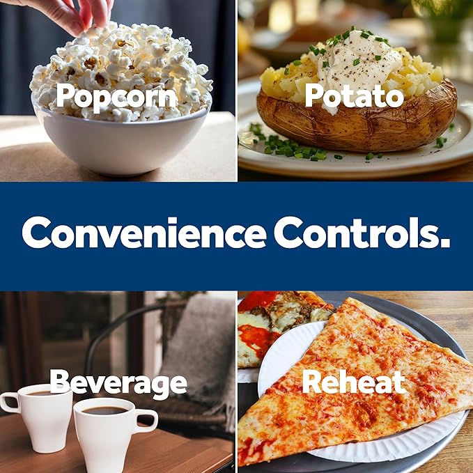 GE Compact Countertop Microwave Oven, 0.7 Cubic Ft., 700-watt Capacity, 6 Auto Cooking Settings, Child-Lock Technology, Dorm Room or Apartment, Stainless Steel