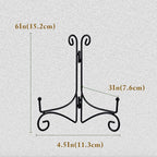 SVENJBB Black Iron Plate Stand, 6 Inch Plate Holder for Display, Small Metal Plate Display Stands for Cookbook, Picture Frame, Photo, Decorative Plates (6 Inch, 1 Pack)