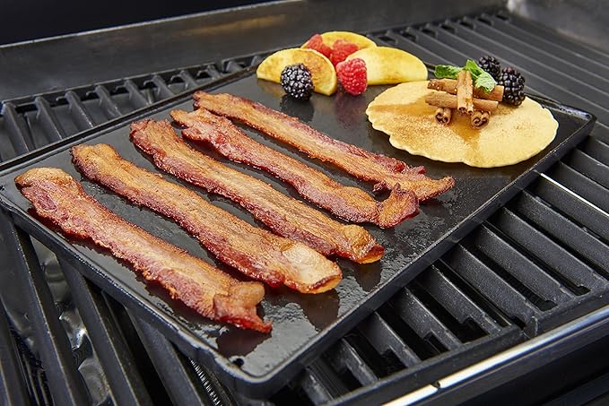 GrillPro 91212 Universal Porcelain Coated Cast Iron Griddle, Black