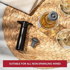 Vacu Vin Wine Saver Pump Red with Vacuum Wine Stopper - Keep Your Wine Fresh for up to 10 Days - 1 Pump 2 Stoppers - Reusable - Made in the Netherlands