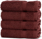 Chakir Turkish Linens | Hotel & Spa Quality 100% Cotton Premium Turkish Towels | Soft & Absorbent (4-Piece Washcloths, Cranberry)