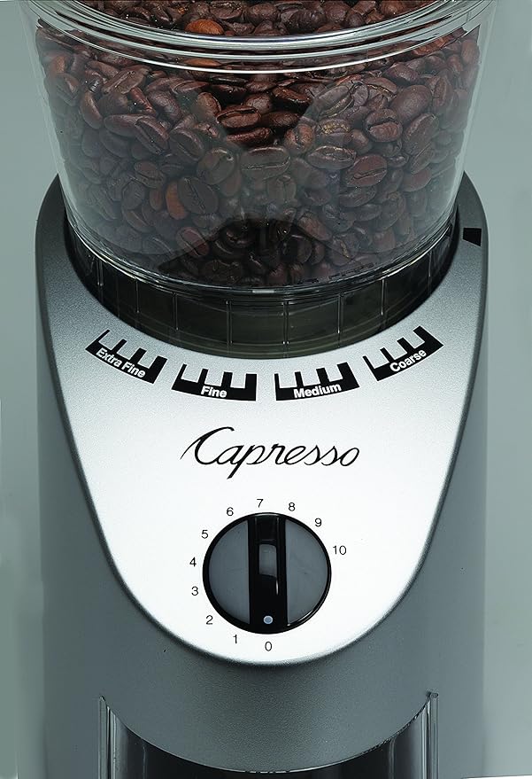 Capresso 560.04 Infinity Conical Burr Grinder, Brushed Silver