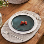 Placemats Set of 6 Oval – Woven Boho Farmhouse Table Mats for Dining Table for 6, Kitchen Decor, Washable and Handmade Rustic Table Accessories (16 * 12, Taupe Mix)
