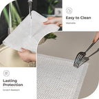 Leetaltree Luxury Crystal White Sequin Placemats Set of 12 - Waterproof Washable for Wedding, Anniversary, Daily Use - Sparkling Table Decor - Hand-Cut