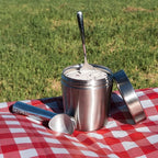 Vacuum Insulated Ice Cream Pint Cooler Keeps Ice Cream Frozen for hours enjoy ice cream anywhere (Coconut White)