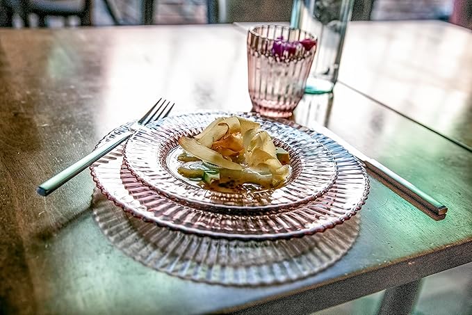 Fortessa Archie Glass Drinkware, Double Old Fashioned (Set of 6), 12.5 Ounce, Pink