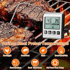 Relaxweex 2 Pcs TP710 Digital Cooking Meat Thermometer, Large LCD Backlight Food Thermometer with Stainless Steel Probe and Timer for Kitchen Oven BBQ Grilling Deep Fry Smoker