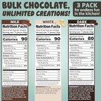 Chocolate Works Melting Chocolate Parent (10 oz (Pack of 3), Variety Pack: Milk, Dark, White Chocolate)