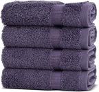 Chakir Turkish Linens | Hotel & Spa Quality 100% Cotton Premium Turkish Towels | Soft & Absorbent (4-Piece Washcloths, Plum)