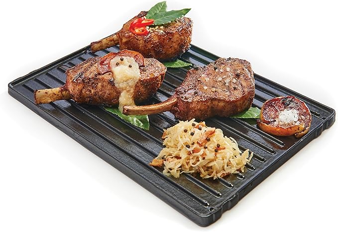GrillPro 91212 Universal Porcelain Coated Cast Iron Griddle, Black