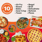 Instant Pot No Preheat Required* 6-Slice Air Fryer Toaster Oven with InstantHeat Technology, 10-in-1, Air Fry, Roast, Bake, Sear Crisp, Toast, Bagel, Broil, Dehydrate, Reheat, and Make Pizza