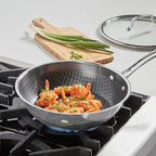 Cuisinart FusionPlus Hybrid Nonstick Stainless Steel Cookware, 10.25-Inch Deep Fry Pan Skillet with Cover, PFAS-Free PURELYSEAR Ceramic Technology, Scratch Proof, Cool Grip Handles, Dishwasher Safe