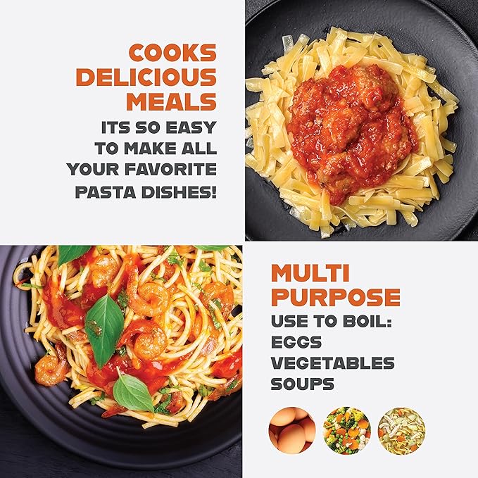 Gotham Steel 5 Quart Stock Pot Multipurpose Pasta Pot with Strainer Lid&Twist and Lock Handles,Nonstick Ceramic Surface Makes for Effortless Cleanup with Tempered Glass Lid,Dishwasher Safe,(Pack of 2)