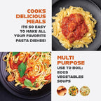 Gotham Steel 5 Quart Stock Pot Multipurpose Pasta Pot with Strainer Lid&Twist and Lock Handles,Nonstick Ceramic Surface Makes for Effortless Cleanup with Tempered Glass Lid,Dishwasher Safe,(Pack of 2)