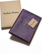 Solino Home Linen Napkins Set of 4 - 100% Pure Linen Grape Dinner Napkins Cloth 20 x 20 Inch for Winter, Valentines, Holiday, New Year - Athena, Handcrafted and Machine Washable