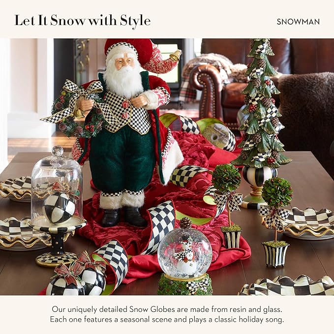 MACKENZIE-CHILDS Snow Globe, Christmas Decor for Living Room, Snowman