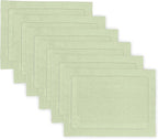 Solino Home Linen Cloth Placemats Set of 6-100% Pure Linen Hemstitch Sage Green Placemats 14 x 19 Inch - Classic Hemstitch Table Place Mats for Winter, New Year