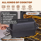 11x5 Inch Cast Iron Loaf Pan With Lid，5.8 Qt Large Loaf Pans For Sourdough Bread Baking, Pre-Seasoned Heavy Duty Dutch Oven Bread Pan For a Crispy Crust