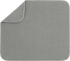 S&T INC. Dish Drying Mat, 16” x 18”, Absorbent Microfiber Kitchen Counter Mat, Dish Drying Pad for Dishes, Utensils, Pots and Pans, Large, Grey
