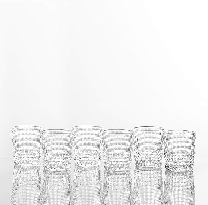 Fortessa Malcolm Double Old Fashioned Cocktail Glass 6 Pack, 11.5-Ounce, Clear