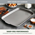 GreenPan Premiere Ovenware Healthy Ceramic Nonstick 18" x 13" Half Rectangular Baking Pan, PFAS-Free, Warp-Free Bakeware, Durable Quick Heating, Oven & Broiler Safe to 600F, Dishwasher Safe, Gray