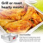 Stock Your Home Aluminum Pans 9x13 Disposable Foil Pans (10 Pack) - Half Size Steam Table Deep Aluminum Trays - Tin Foil Disposable Pans Great for Cooking, Heating, Storing, Prepping Food