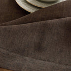Solino Home Linen Placemats Set of 4-100% Pure Linen Chambray Brown Cloth Placemats 14 x 19 Inch - Athena