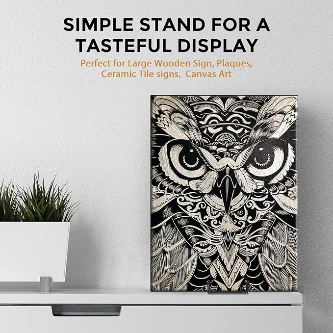 TR-LIFE 10 Inch Large Plate Stands for Display - Metal Plate Holder Display Stand + Picture Frame Holder Stand + Small Easels for Decorative Platter, Book, Plaques, Photo, Tabletop Art (2 Pack)