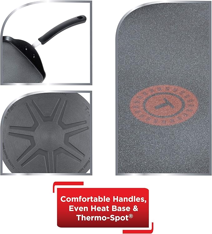 T-Fal Ultimate Hard Anodized Nonstick Griddle 10.25 Inch Oven Broiler Safe 400F Cookware, Pots and Pans, Dishwasher Safe Onyx
