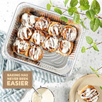 PLASTICPRO 50 Pack Aluminum Pans 9'' x 13" Disposable Pans with Covers Heavy Duty 10 lb Foil Pans for Baking and Cooking