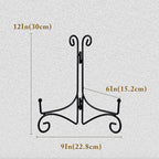 SVENJBB Black Metal Plate Stand, 12 Inch Display Holder, Small Plate Display Stand for Cookbook, Picture Frame, Photo, Decorative Items (1 Pack)