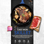 Utopia Kitchen Cast iron Skillets 3 Piece Set, Chefs Pan, Pre Seasoned Cast iron Skillets, 6, 8 & 10 Inches, Easy Use in the Oven, Stove, Grill, or Campfire, Blue