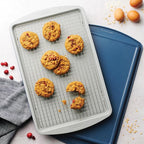 Tramontina Rise 3-Piece Ceramic Baking Pans Set, Non stick Cookie Sheets for Baking with Cooling Rack, Aluminized Steel, Dishwasher-Safe